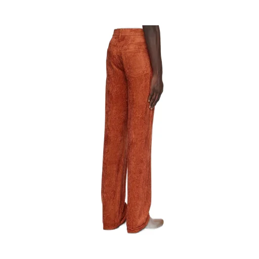 Straight-Leg Flared Viscose Corduroy Trousers