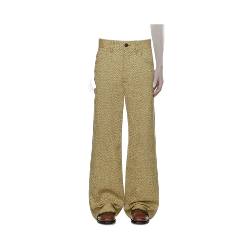 Wide-Leg Plain-Woven Polyester- And Linen-Blend Trousers