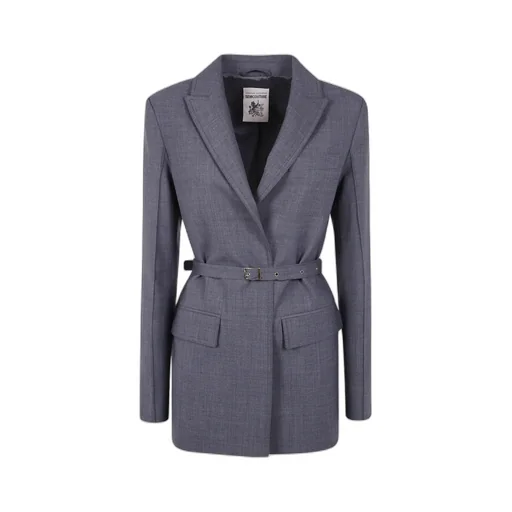 Belted Notched-Lapel Jacket