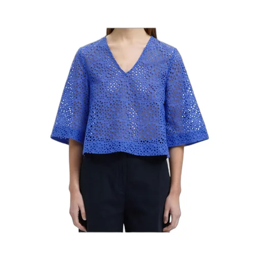 Eyelet V-Neck Top