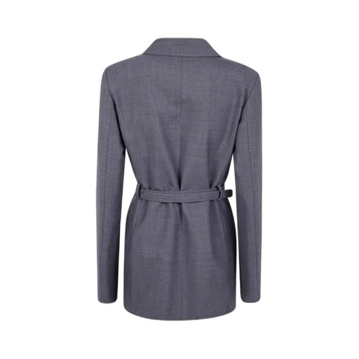 Belted Notched-Lapel Jacket