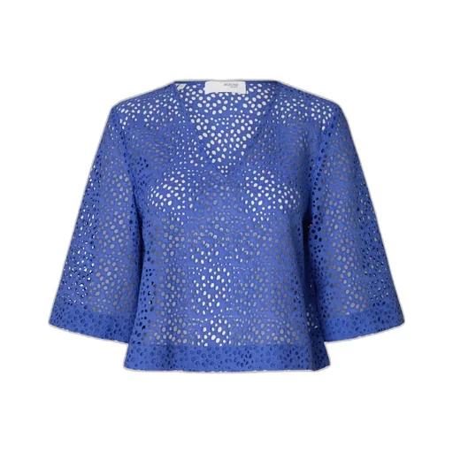 Eyelet V-Neck Top