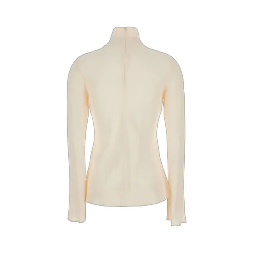 High-Neck Flared Blouse