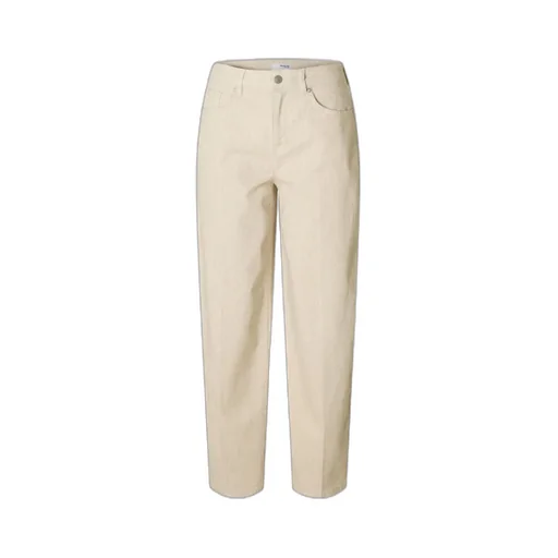 Mid-Rise Straight-Leg Denim Trousers