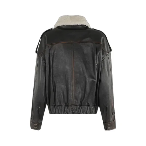 Zippered Leather Jacket