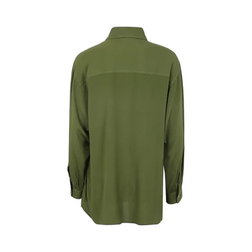 Classic-Collar Crepe Shirt