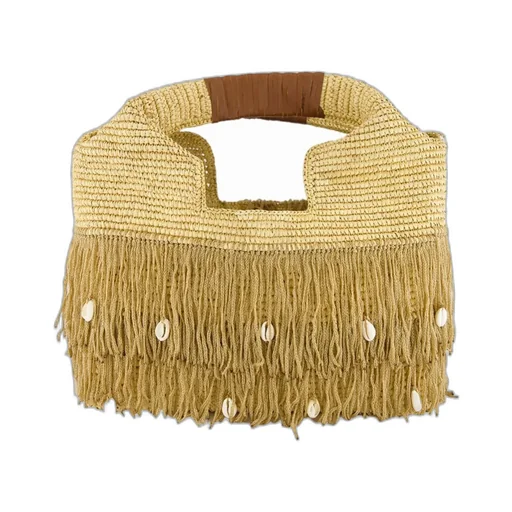 Fringed Straw Handbag