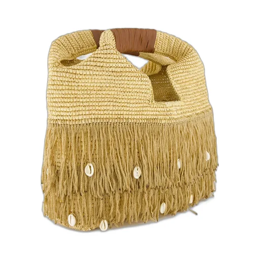 Fringed Straw Handbag