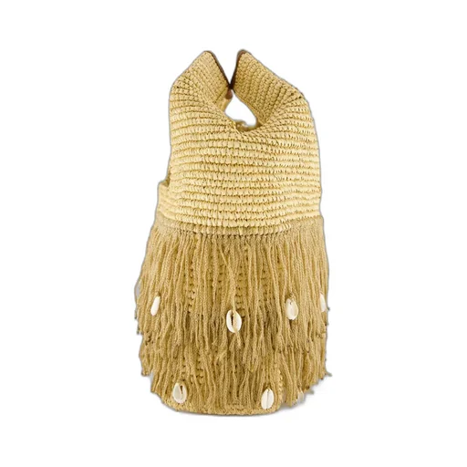 Fringed Straw Handbag