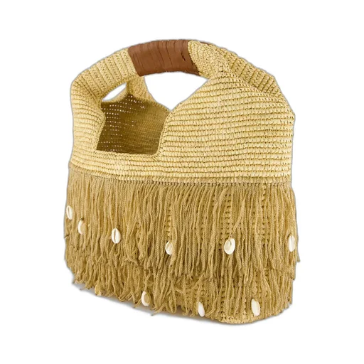 Fringed Straw Handbag