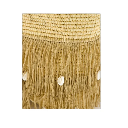 Fringed Straw Handbag
