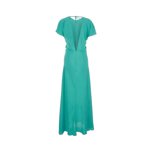 Long Dress With V Back Tie