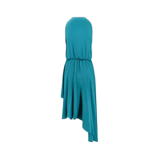 Asymmetric-Hem Sleeveless Dress