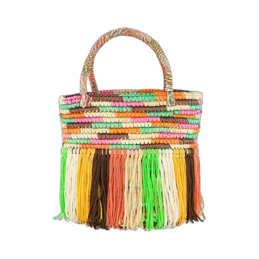Baby Fringed Woven Tote Bag