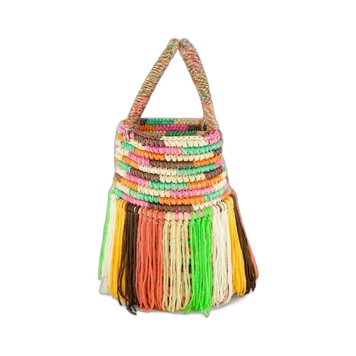 Baby Fringed Woven Tote Bag