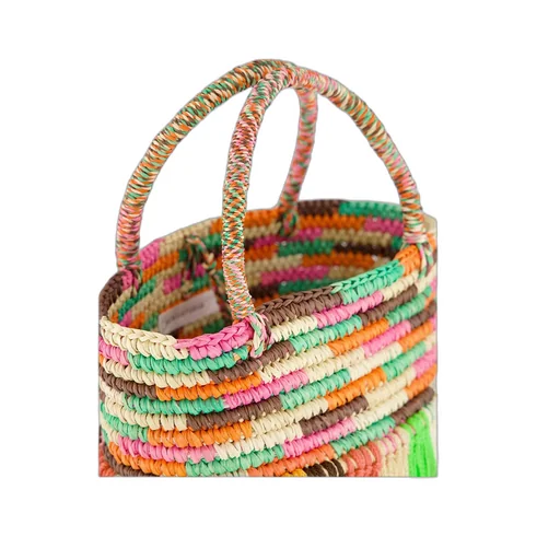 Baby Fringed Woven Tote Bag