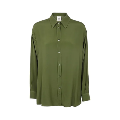 Classic-Collar Crepe Shirt