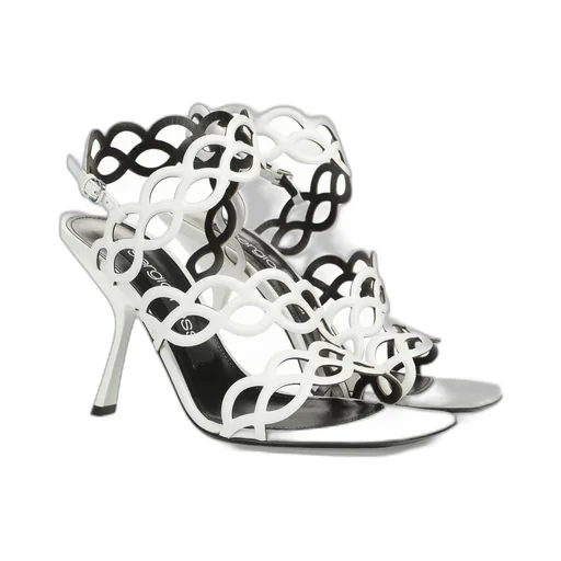 Square-Headed High-Heeled Sandals
