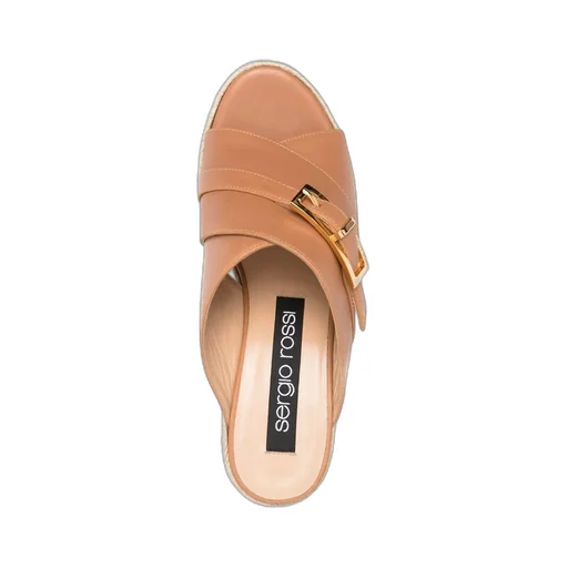 Nora 90Mm Leather Crossover Strap Mules