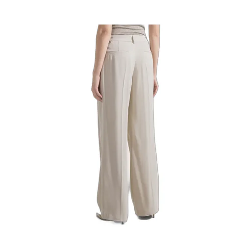Wide Pants With Double Dart In Gabardine