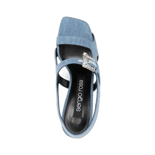Square-Headed High-Heeled Sandals