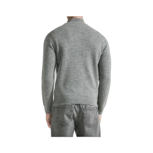 Turtleneck With Zipper In Pure Wool