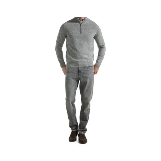 Turtleneck With Zipper In Pure Wool