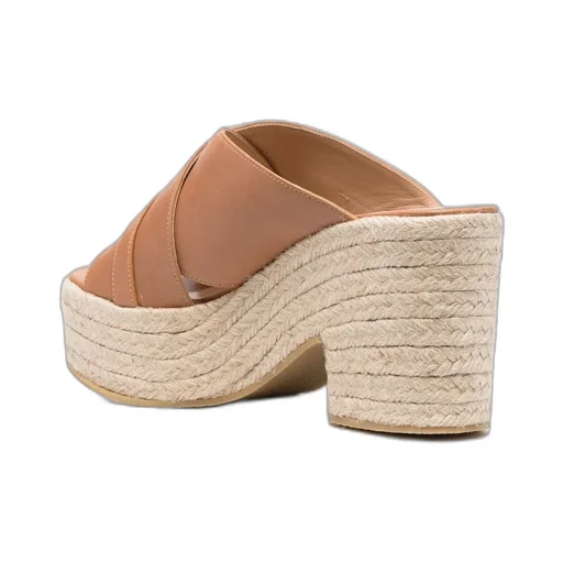 Nora 90Mm Leather Crossover Strap Mules