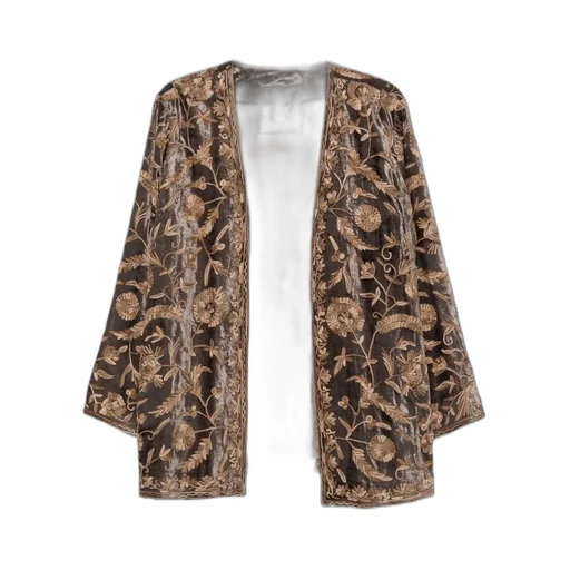 Embroidered Velvet Coat