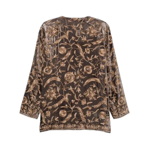 Embroidered Velvet Coat