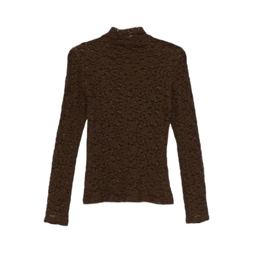 Lace High-Neck Sweater