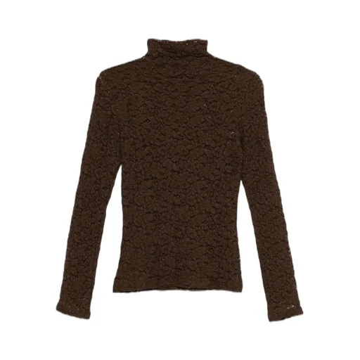 Lace High-Neck Sweater