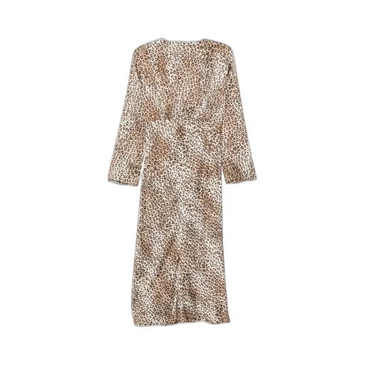 Leopard-Print V-Neck Dress