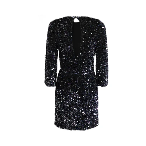 Sequin Embellished Crewneck Mini Dress