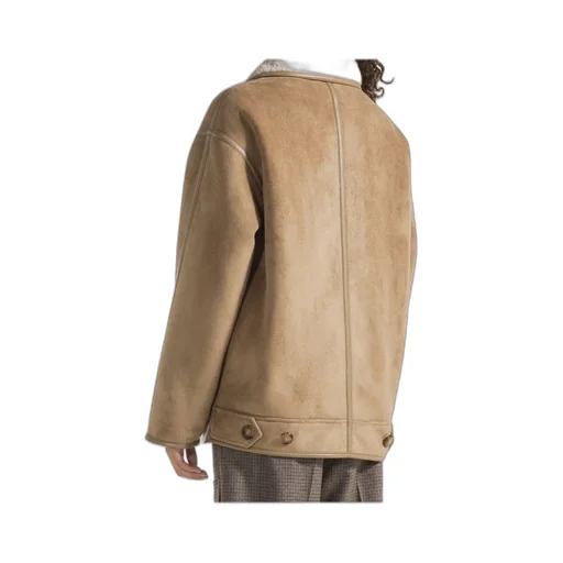 Faux-Shearling-Collar Jacket