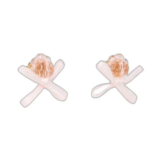Petite Bow Daisy Satin Earrings