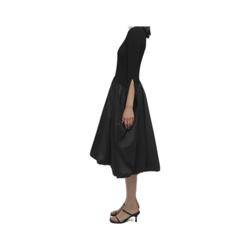 Kenlie Stand-Up Collar Midi Dress