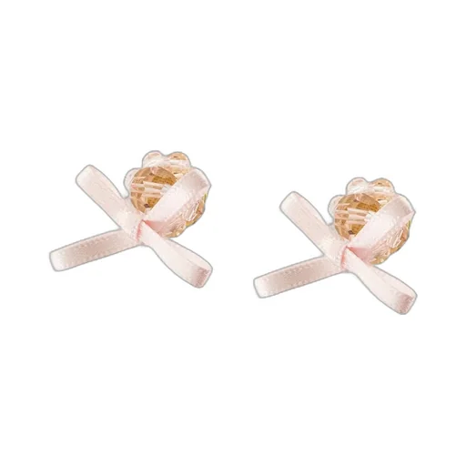 Petite Bow Daisy Satin Earrings