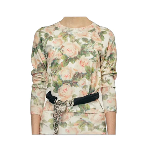 Flower Jacquard Crewneck Jumper
