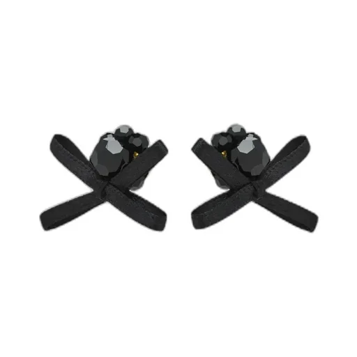 Petite Bow Daisy Satin Earrings