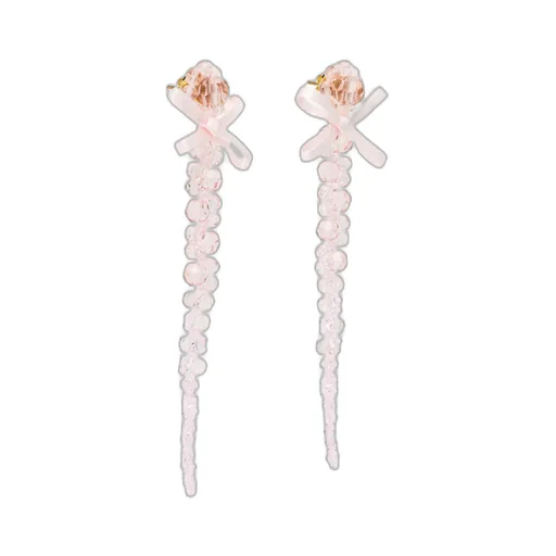 Bow Crystal-Drop Earrings
