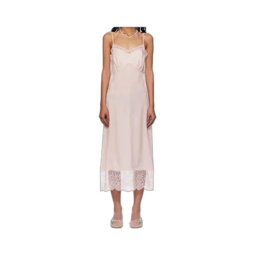 Deep Lace Trim Slip Dress