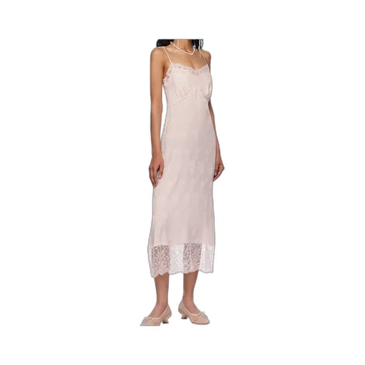 Deep Lace Trim Slip Dress