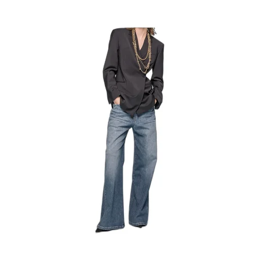 High-Waist Straight-Leg Jeans