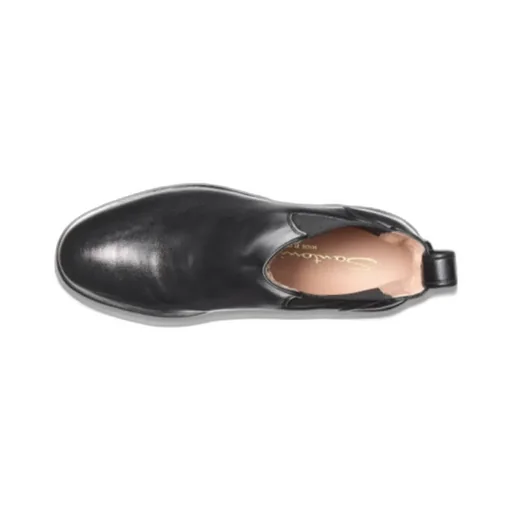 Elastic-Panel Leather Boots