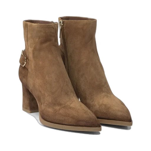 Buckle Detailed Heeled Ankle Boots