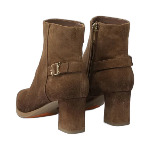 Buckle Detailed Heeled Ankle Boots
