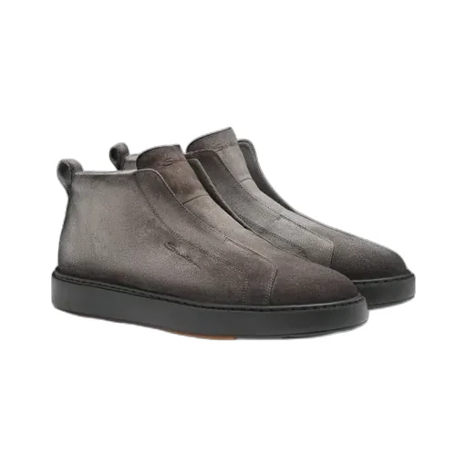 Elastic-Panel Suede Sneakers