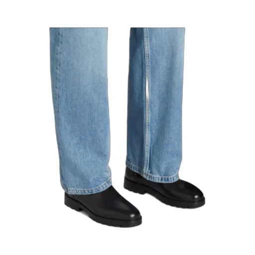 Elastic-Panel Leather Boots