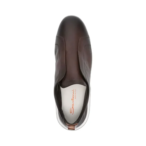 Logo Embossed Round Toe Sneakers